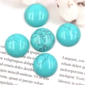 Set di cinque cabochon turchesi da 20 mm con trama a ragnatela per gioielli fai da te - 20mm / Turchese Blu (Sintetico)