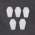 Five-piece set of polished white labradorite crystal coffin ornaments for Halloween decor - White Crystal