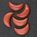 Brown goldstone moon-shaped carved stones with sparkling finish set of 5 pieces - Goldstone (Synthetic)