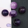 Set of five natural amethyst crystal balls with 25mm diameter and polished stone texture - Amethyst