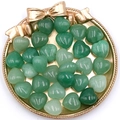Piedras de aventurina verde natural con forma de corazón pulido en bandeja dorada - Aventurina Verde