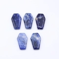 Polished blue sodalite natural stone coffin figurines with white marbled texture - Blue Sodalite