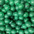 20mm non-porous polished green malachite stone beads with unique black swirl patterns - Malachite (Synthetic)