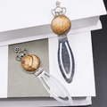 Vintage silver crown bookmark with inlaid natural picture jasper stone on white box - Jasper