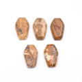 Polished picture jasper natural crystal stone in a mini coffin shape for Halloween decor - Jasper