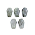 Five pieces of natural labradorite mini coffin ornaments with smooth polished finish - Labradorite