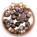 Pierres naturelles de rhodonite polies de 15 mm en forme de cœur rose et noir - Rhodonite