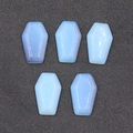 Mini coffin-shaped opalite stones with translucent blue glow for Halloween decor - Opal (Synthetic)