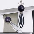 Silver crown bookmark with shimmering dark purple crystal gemstone inlay accessory - Blue Sandstone (Synthetic)