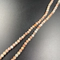 4mm natural agate round beads with white and orange-red floral patterns for DIY jewelry - Red Network Stone