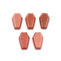 Set of 5 miniature goldstone coffin figurines with sparkling gold glitter finish - Gold Sand Stone (Synthetic)