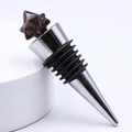Merkaba star red crystal wine stopper with zinc alloy base and rubber sealing rings - Red Tiger Eye