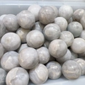 25mm translucent natural agate stone sphere with soft grey cloud texture for DIY crafts - White Crazy Lace Agate