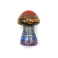 Figurine de champignon polie en pierres de cristal de chakra naturelles multicolores - Champignon en Pierre Colorée