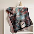Scialle jacquard caldo da donna con motivo a paesaggio tradizionale e bordi a frange - 180*65cm / Naturale Con Bordo Nero