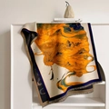 Jacquard scarf with vintage Chinese fan patterns and fringe details for winter warmth - 180*65cm / Yellow (YH-179)