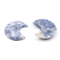 Polished blue sodalite natural stone crescent moon carving set for home decor - Blue Spot Jasper