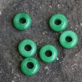 Lot de 6 perles abaque en agate naturelle verte pour la création de bracelets DIY - Jade Malais (Teinté) Une Pièce