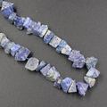 Deep blue lapis lazuli irregular raw stone beads with golden pyrite inclusions on a blue string - Lapis Lazuli