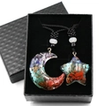 Coffret cristal chakra avec pendentifs lune et étoile en résine et pierres colorées - Parure Pendentif Lune et Étoile