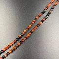 Polished 4mm natural orange agate and black gemstone round beads for DIY jewelry making - Dream Agate