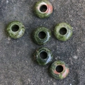 Lot de 6 perles rondelles en Unakite naturelle à large trou pour bijoux DIY - Unakite 1Pc