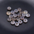 Διαφανείς γκρι-λευκές χάντρες αχάτη 5x10mm σε σχήμα donut για DIY κοσμήματα - 1 Τεμάχιο / Γκρι Αχάτης