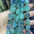 Perle in fluorite naturale a forma di stella verde e viola con distanziatori per gioielli - Fluorite