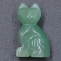 Natural green aventurine cat figurine carved from gemstone with a polished smooth finish - Green Aventurine