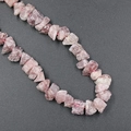 Irregular natural rose quartz raw stone beads with pink string for DIY jewelry making - Pink Tourmaline