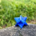 Deep blue Merkaba star cut crystal ornament crafted from natural lapis lazuli stone - Lapis Lazuli