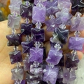 Perle naturali di ametista viola a forma di stella per gioielli fai-da-te con distanziatori - Ametista Scura