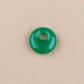 Translucent emerald green agate donut pendant with smooth polished round finish - Dyed Malaysian Jade