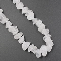 Natural raw white crystal irregular stone beads on a string for DIY jewelry making - White Crystal