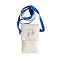 Sac bandoulière en toile crème avec motif ours mignon et sangle bleu vif - GOOD Ours / Beige & Bleu
