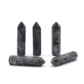 Set di punte di cristallo esagonali in labradorite naturale per artigianato in pietra grigia - Larvikite