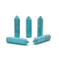 Green turquoise hexagon crystal point pendants for jewelry making and DIY crafts - Synthetic Blue Turquoise