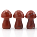 Polierte Rote Jaspis Naturstein Pilzfiguren Set mit einzigartigen Mineraladern - Roter Jaspis