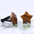 Clip per bocchette auto a forma di stella in occhio di tigre con pietra naturale e base - Occhio di tigre