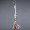 Handmade 7 Chakra natural crystal stone woven pendant for yoga and meditation healing - Hexagonal Column Woven Pendant
