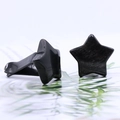 Clip per bocchette dell'auto in ossidiana nera lucida a forma di stella - Ossidiana