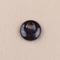 Natural red and black obsidian round donut pendant charm for DIY jewelry making - Red Unakite