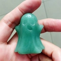 Statuina a fantasma in avventurina verde per decorazione di Halloween e scrivania - Avventurina Verde