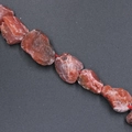 Unregelmäßige natürliche rote Achat-Rohsteine mit echter Mineraltextur für DIY-Schmuck - Vertikal Gebohrter Rohstein / Roter Achat
