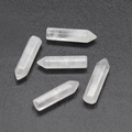 Set of five natural clear quartz hexagonal crystal points for DIY jewelry making - White Crystal