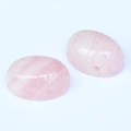 Carved natural rose quartz ladybug bead with horizontal hole for DIY jewelry making - Rose Quartz
