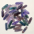 Colonne di cristallo a doppia punta esagonale lucida in fluorite viola e verde - Fluorite Colorata