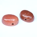 Brown goldstone beetle carvings with glittery finish and lateral holes for DIY jewelry - Gold Sandstone