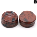 Polished mahogany obsidian round pedestal stand for crystal spheres and eggs - Mahogany Obsidian