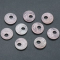 Ciondoli in quarzo rosa naturale da 18 mm a forma di ciambella per gioielli DIY - Quarzo rosa